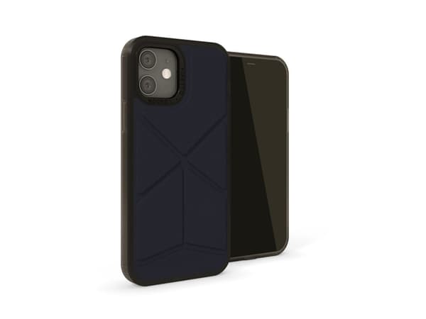 Fodral Pipetto Origami Snap för iPhone 12/12 Pro - mörkblå