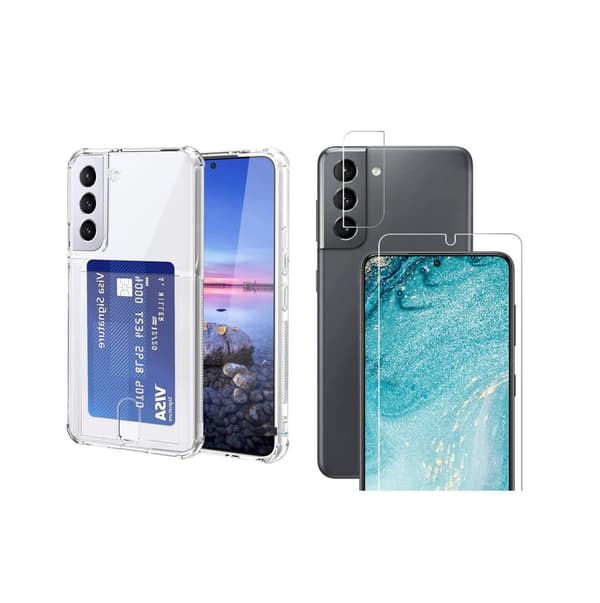 1 Set Samsung Galaxy S21 FE Skal + Sk�rmskydd + Kameralinsskydd