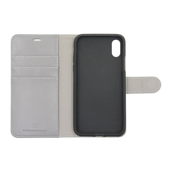 iPhone X/XS Plånboksfodral Läder med Stativ - Grå