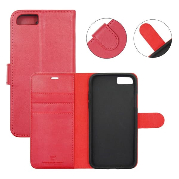 iPhone 6/6S Plånboksfodral Magnet Läder med Stativ - Röd