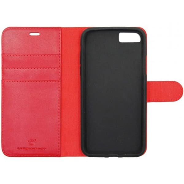 iPhone 6/6S Plånboksfodral Magnet Läder med Stativ - Röd