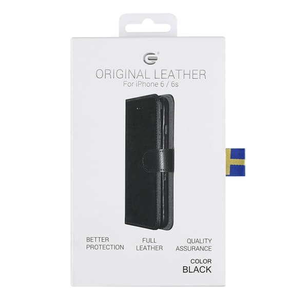 iPhone 6/6S Plånboksfodral Läder med Stativ - Svart