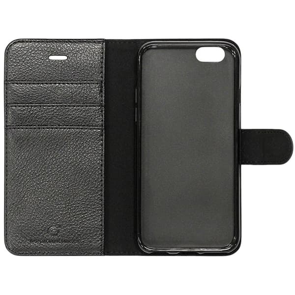 iPhone 6/6S Plånboksfodral Läder med Stativ - Svart