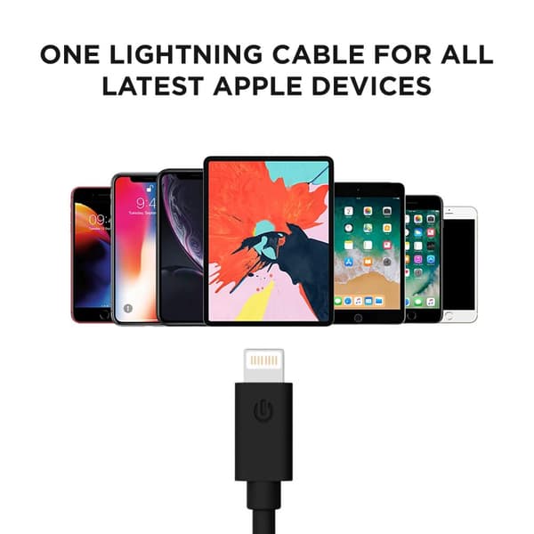 G-SP Laddkabel iPhone/iPad/Airpods MFi 3 meter - Svart
