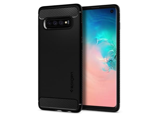 Spigen Rugged Armor, skydd, Samsung, Galaxy S10, 15,5 cm (6.1"), Sort
