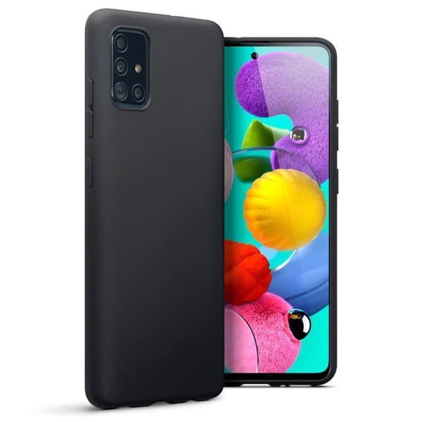 Samsung Galaxy A51 Tunt Gummibelagt Mattsvart Basic™