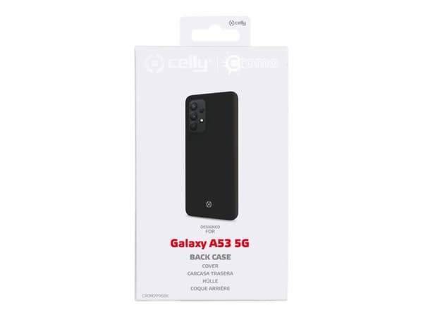 Celly Cromo - Baksidedeksel for mobiltelefon - termoplast-polyuretan (TPU), silikonbelegg - svart - for Samsung Galaxy A53 5G