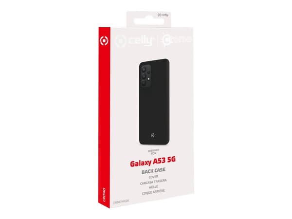 Celly Cromo - Baksidedeksel for mobiltelefon - termoplast-polyuretan (TPU), silikonbelegg - svart - for Samsung Galaxy A53 5G