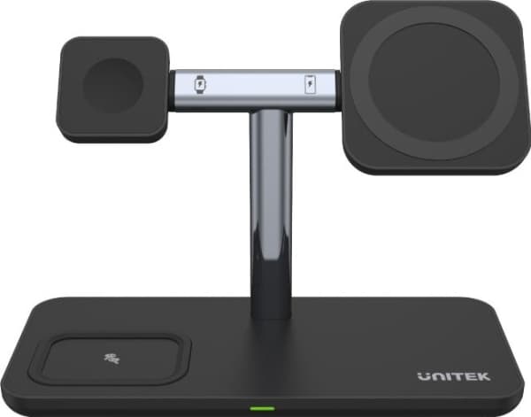 UNITEK P1212A, Frittstående, ABS, Sort, Sølv, Kontakt, Bord, 15 W