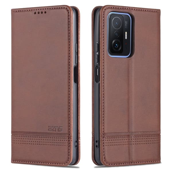 Praktiskt Plånboksfodral - Xiaomi 11T Pro Mörkbrun