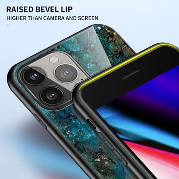Anti-Scratch Härdat Glas Skärmskydd iPhone 13 Pro - Svart Marble