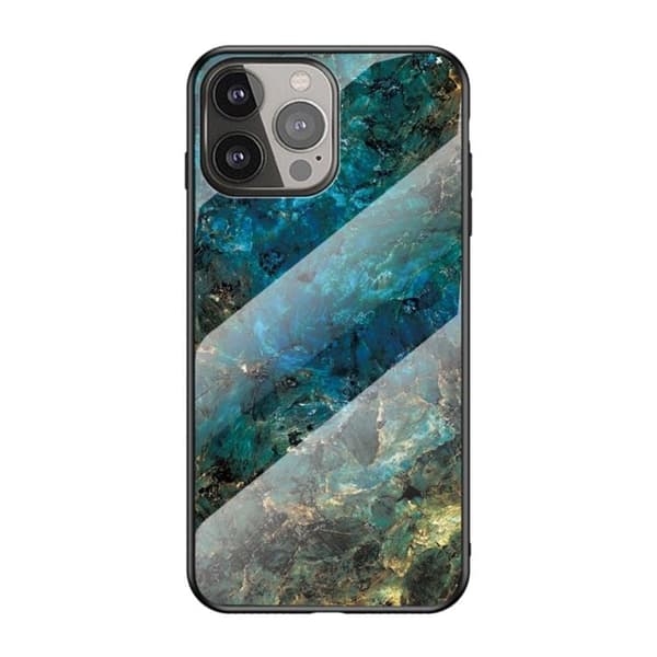 Anti-Scratch Härdat Glas Skärmskydd iPhone 13 Pro Max - Emerald Marble