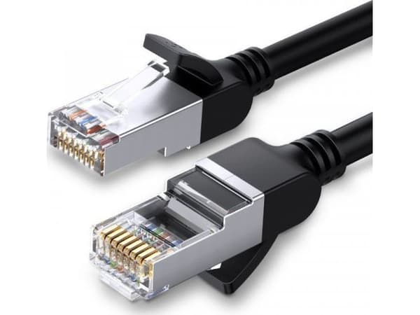 Ugreen UGREEN nettverkskabel med metallplugger, Ethernet RJ45, Cat.6, UTP, 10m (svart)