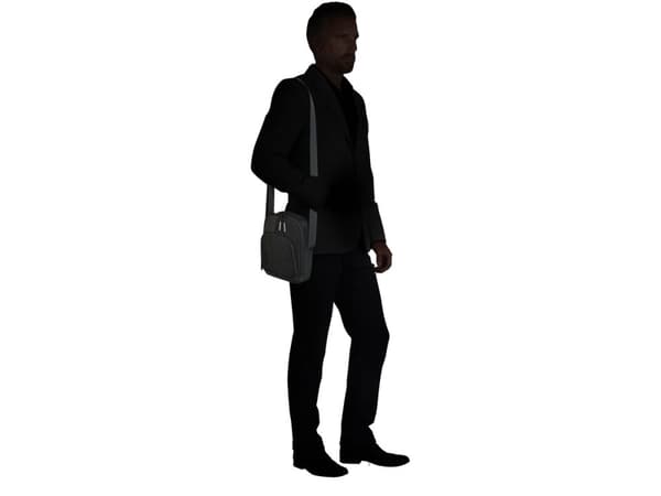 Samsonite BIZ2GO, Mann, Skulder veske, Sort, Glidelås, Baklomme, Forlomme, Nettbrettslomme