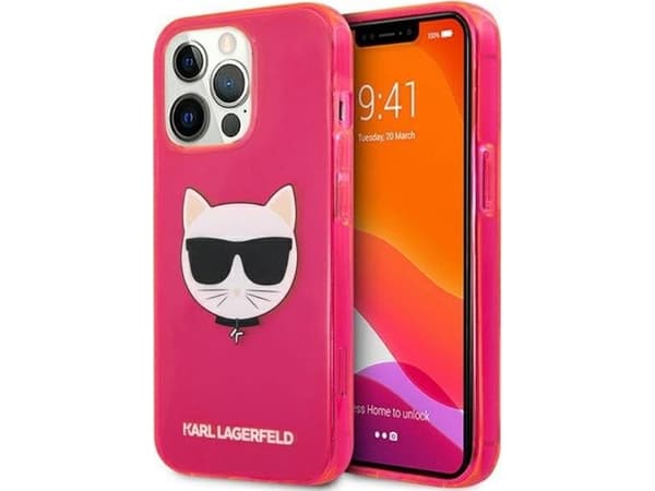 Karl Lagerfeld KLHCP13LCHTRP iPhone 13 Pro / 13 6.1" różowy / pinkki kotelo Glitter Choupette Fluo Glitter Choupette Fluo