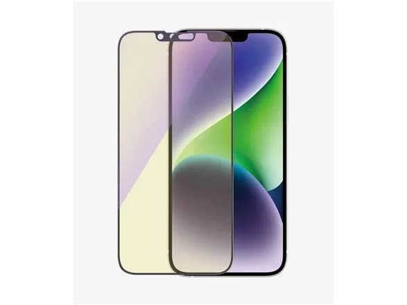 PanzerGlass - Skjermbeskyttelse for mobiltelefon - ultrabred passform - glass - med personvernsfilter - rammefarge svart - for Apple iPhone 14 Pro Ma