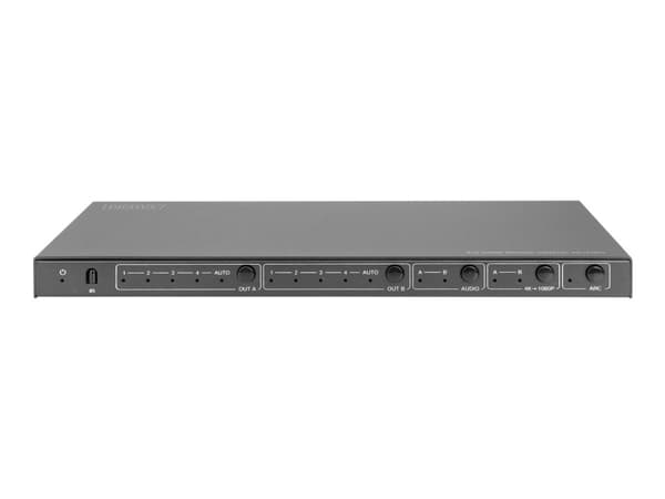 DIGITUS - Video/audio switch - 4 x 2 - stasjonær, veggmonterbar