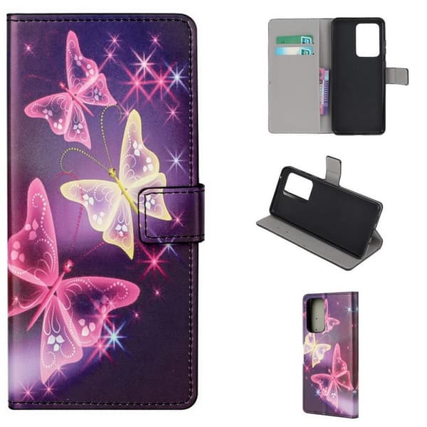 Lompakkokotelo Samsung Galaxy A33 - Liila / Perhoset