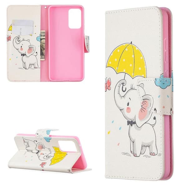 Plånboksfodral Samsung Galaxy A53 – Elefant med Paraply
