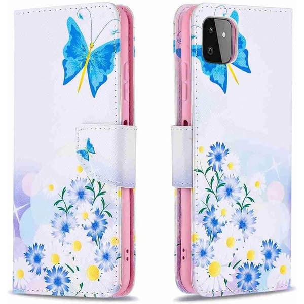 Lompakkokotelo Samsung Galaxy A03 - Perhosia Ja Kukkia