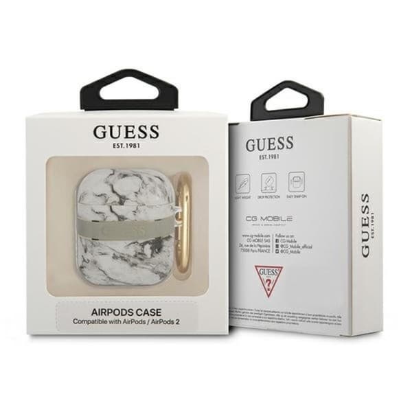 Guess Airpods Skal Marble Strap Collection - Grå