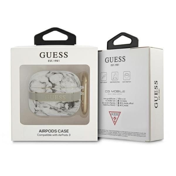 Guess Airpods 3 Skal Marble Strap Collection - Grå