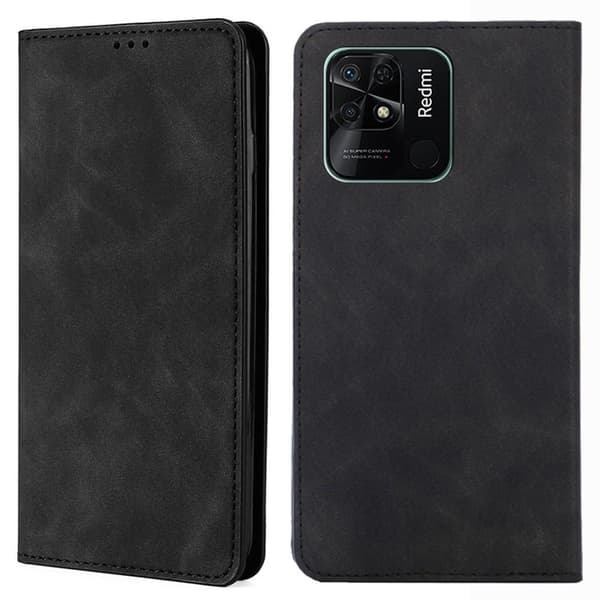 Til Xiaomi Redmi 10C Cover tegnebog - Sort