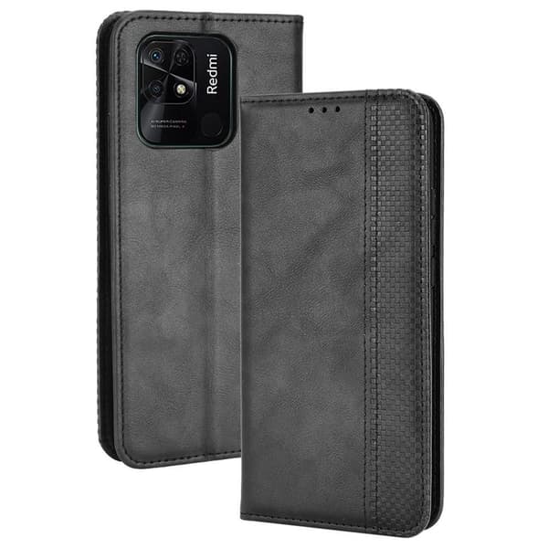 Wallet Stand Flip Telefontaske til Redmi 10C - Sort