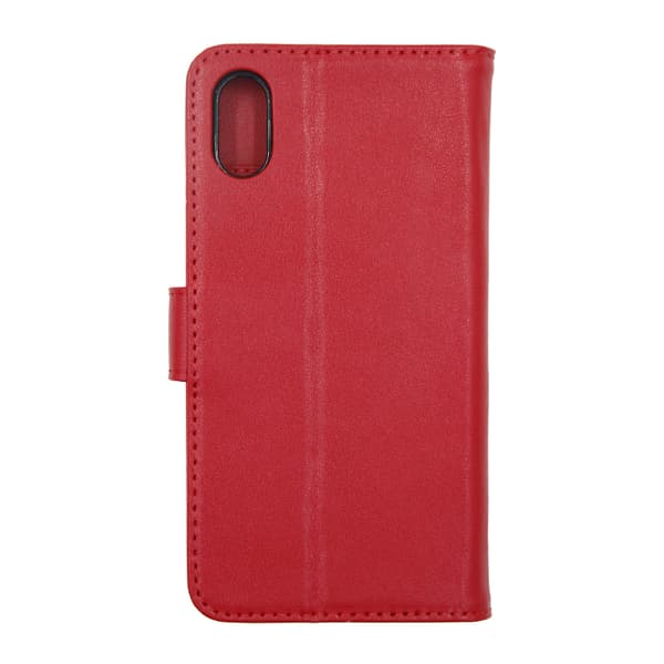 iPhone X/XS Plånboksfodral Läder med Stativ - Röd
