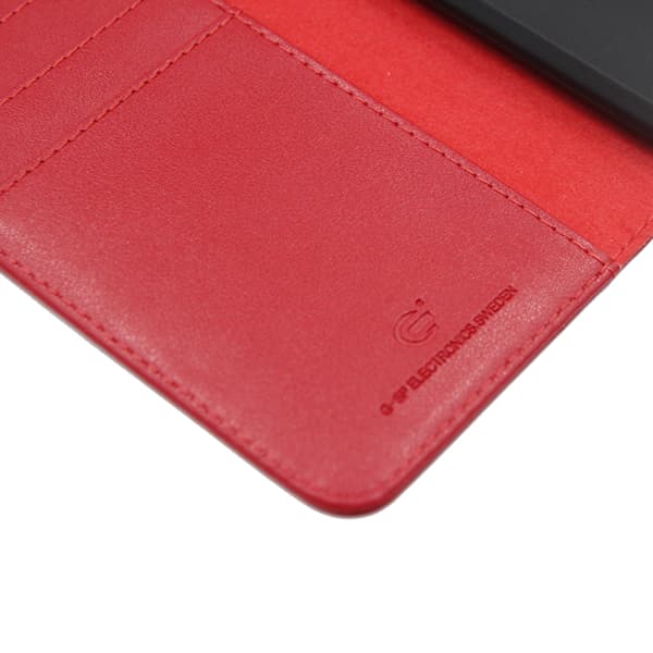 iPhone X/XS Plånboksfodral Läder med Stativ - Röd