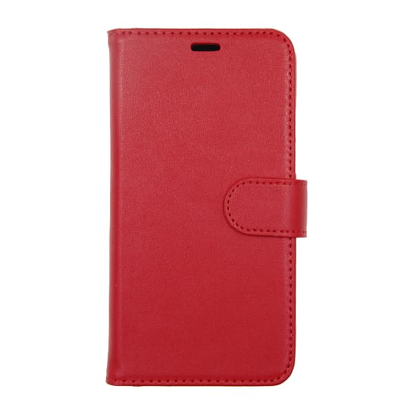 iPhone X/XS Plånboksfodral Läder med Stativ - Röd