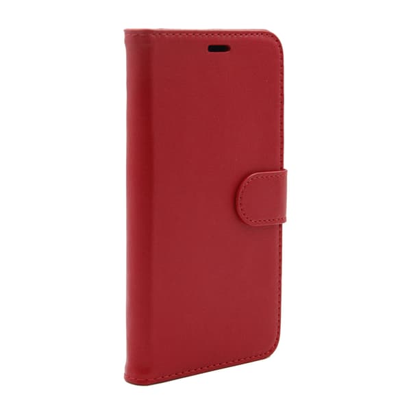 iPhone X/XS Plånboksfodral Läder med Stativ - Röd