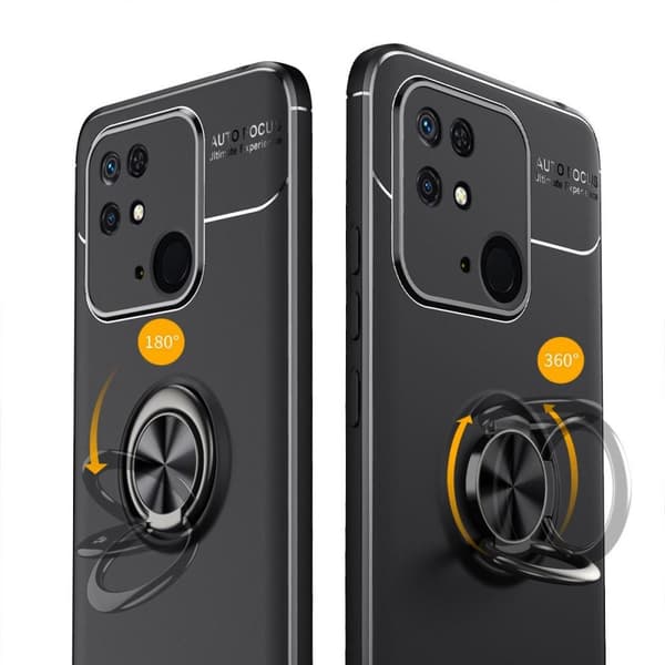 Redmi 10C TPU skal med Finger Ring - Svart
