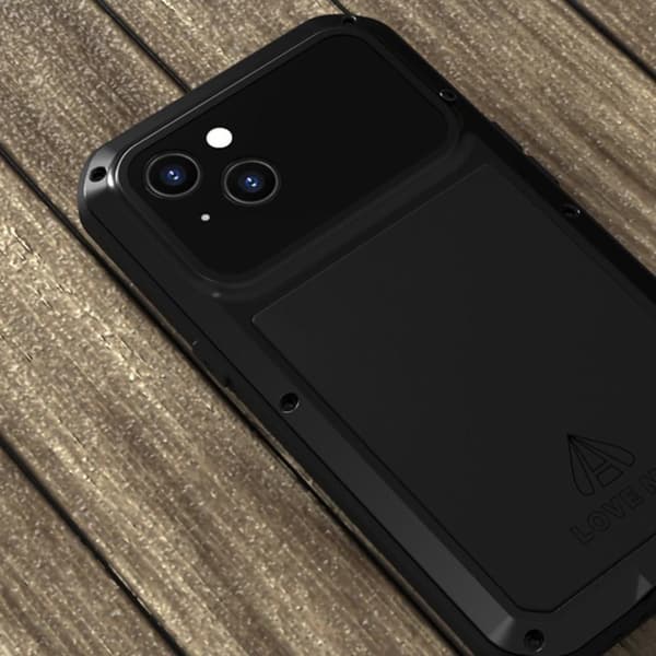 iPhone 13 LOVE MEI Kraftig stødsikker etui metal+silikone+hærdet glas