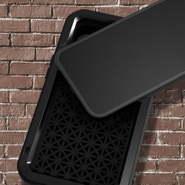 iPhone 13 LOVE MEI Kraftig stødsikker etui metal+silikone+hærdet glas