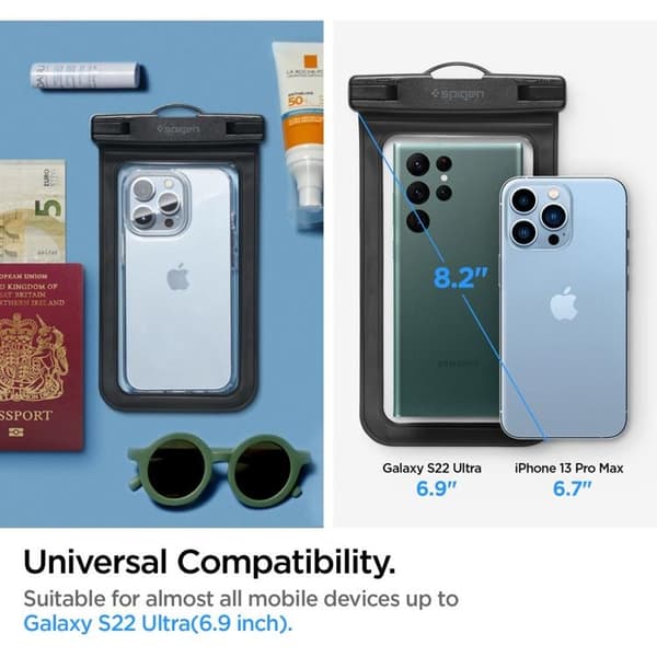 Spigen 2-Pack Universala Vattentät Mobilväskor A601 - Svart