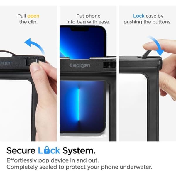 Spigen 2-Pack Universala Vattentät Mobilväskor A601 - Svart