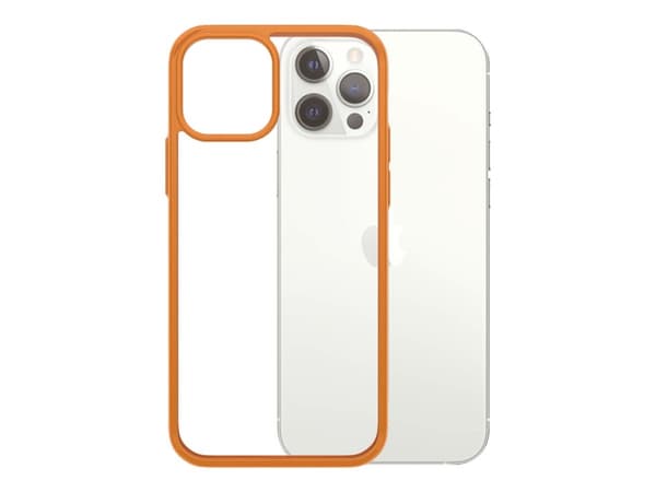PanzerGlass ClearCase - Limited Edition Orange - baksidesskydd för mobiltelefon - härdat glas, plastram - orange, klar - för Apple iPhone 12, 12 Pro
