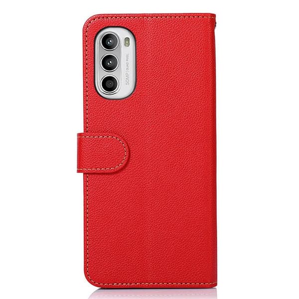 KHAZNEH Motorola Moto G52 Lommebok-deksel - Rød/Svart
