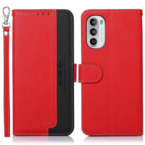KHAZNEH Motorola Moto G52 Lommebok-deksel - Rød/Svart