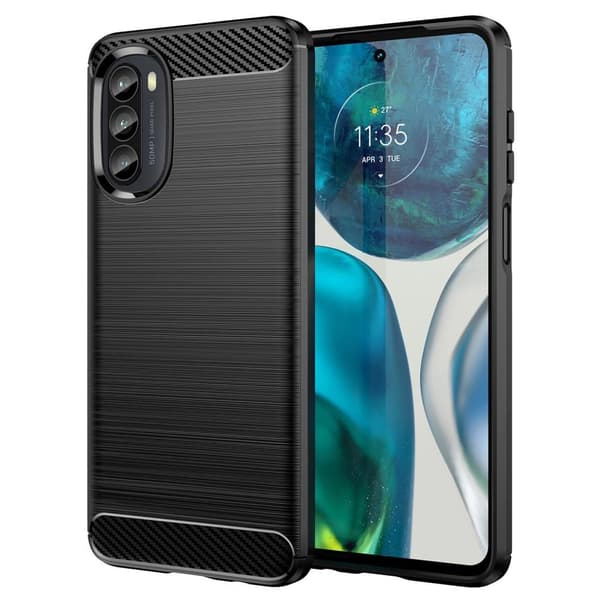 Kulfiber tekstur TPU-dæksel til Motorola Moto G52