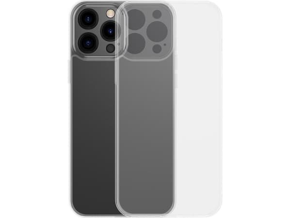 Baseus Frosted iPhone 13 Pro Max-deksel (gjennomsiktig) + herdet glassfilm + rengjøringspute