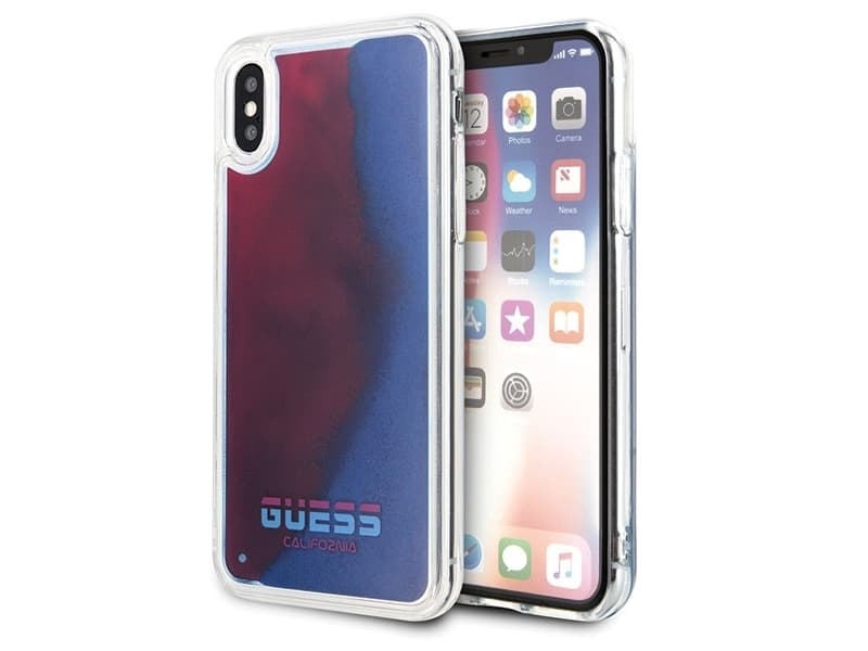 Guess GUHCPXGLCRE iPhone X/Xs czerwony /red hard case California Glow in the dark