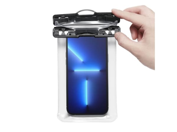 Spigen Aqua Shield - Skyddande vattentätt fodral för mobiltelefon - polyvinylklorid - CrystalClear - 6.9"