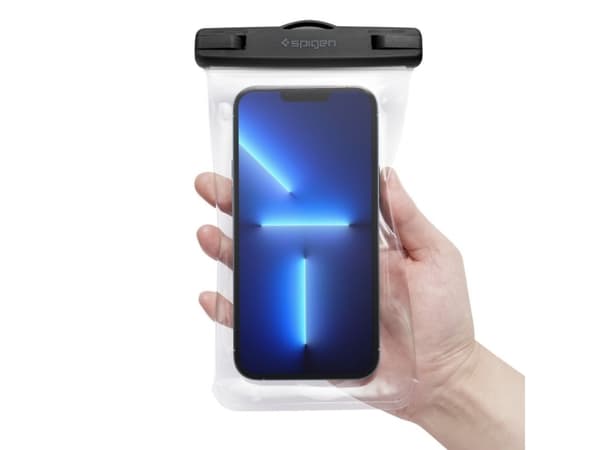Spigen Aqua Shield - Skyddande vattentätt fodral för mobiltelefon - polyvinylklorid - CrystalClear - 6.9"