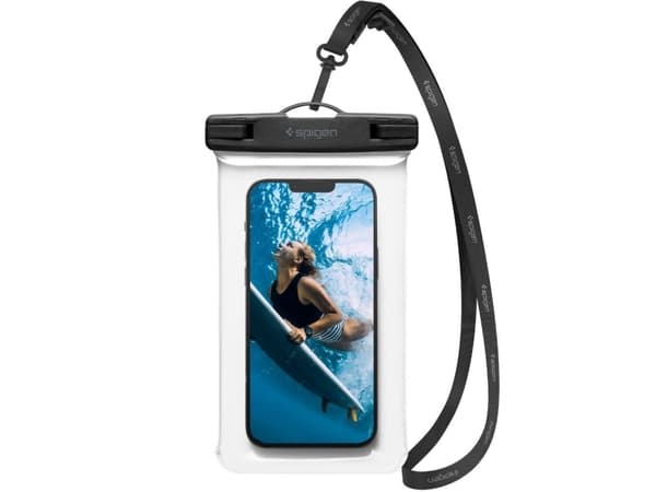 Spigen Aqua Shield - Skyddande vattentätt fodral för mobiltelefon - polyvinylklorid - CrystalClear - 6.9"
