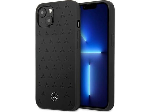 Mercedes Benz MEHCP13SPSQBK iPhone 13 mini 5.4 svart/svart lærveske stjernemønster