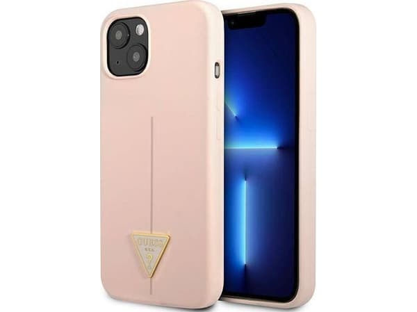 Guess GUHCP13SSLTGP iPhone 13 mini 5,4 tum regular/pink skal, silikon triangel