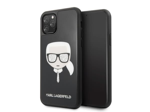 Karl Lagerfeld KLHCN65DLHBK iPhone 11Pro Max black Iconic Glitter Karl`s Head