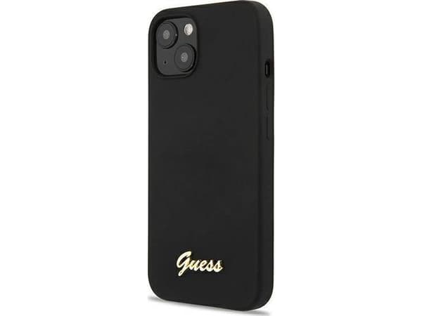 Guess GUHMP13MLSLMGBK iPhone 13 6,1"black hardcase Silicone Script Gold Logo Magsafe